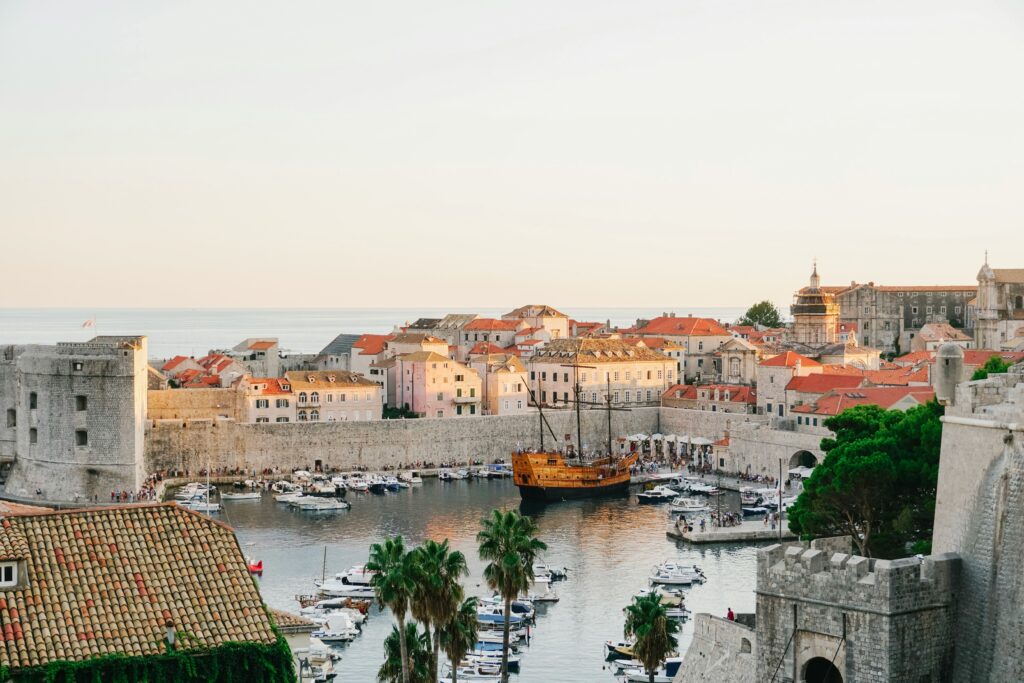 dubrovnik old town at sunset